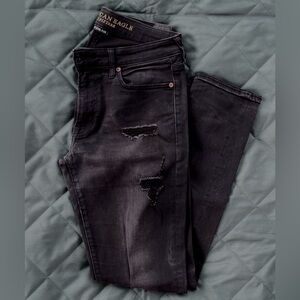 American Eagle Distressed Black Wash Jeans